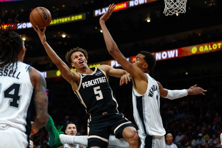 Victor Wembanyama Records 100 Straight Games With a Block, Joining Ewing and Mutombo