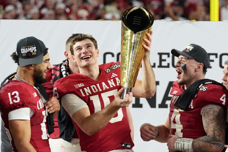 Indiana caps undefeated season with first national title, beats Miami 27-21 in CFP final